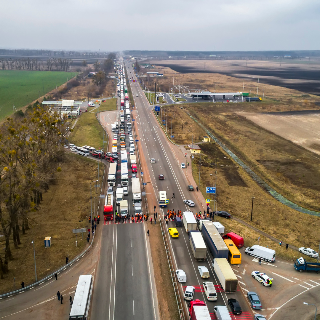 Protest poľnohospodárov na poľsko-nemeckej hranici