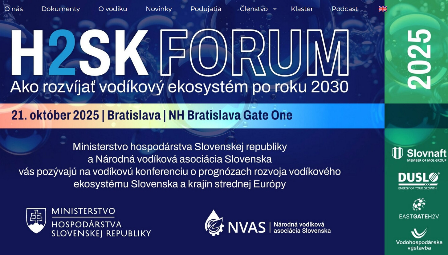 H2SK FORUM – Medzinárodná konferencia o vodíkovom ekosystéme po roku 2030